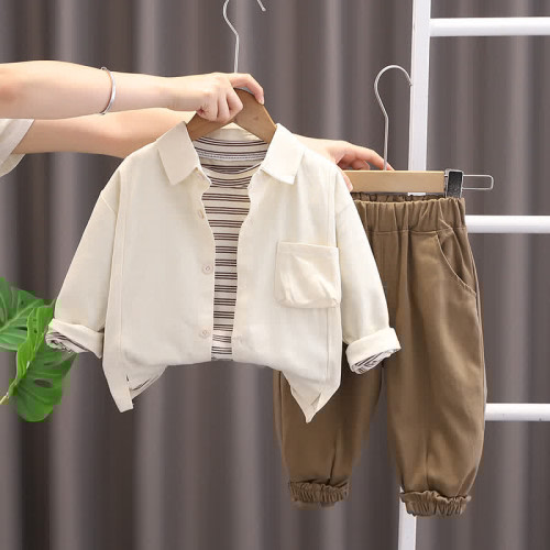 Toddler Boy 3-Piece Striped Casual Set