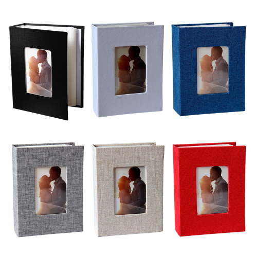 HomeCozy Slip-in Photo Album Linen Cover 50 Pages 100 Pockets 4x6-Inch Wedding Travel Baby Shower Kids Family Anniversary Picture Collection Book