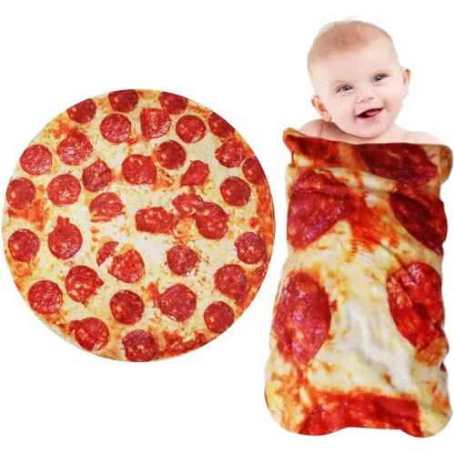 Pizza Blanket Baby Gift, Baby Pizza Swaddle Blanket, Kids Newborn Baby, 285 GSM Soft Flannel Wearable Wrap Funny for Boy Girl Daughter Son