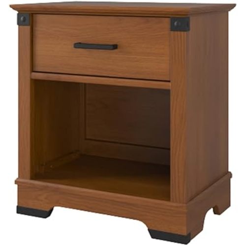 Child Craft Redmond 1 Drawer Nightstand for Nursery or Bedroom, Large Storage Drawer, Made of Sturdy Pinewood, Non-Toxic, Baby Safe Finish (Coach Cherry)
