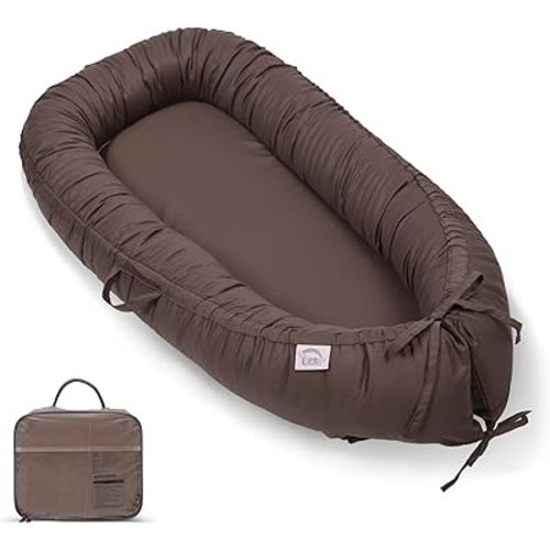 EAQ Baby Lounger, Snuggle Me Lounger, Portable Baby Nest Breathable & Soft, 100% Cotton Baby Lounger Pillow, Safe Baby Bassinet for Co-Sleeping, Nursery, Travel, Playtime
