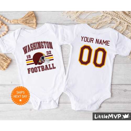 Washington Football Onesie® - Personalized Football Bodysuit - Cute Football Onesie® - Washington Baby Shower
