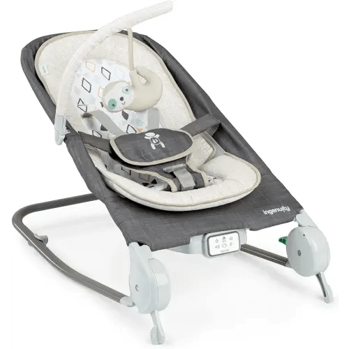 Ingenuity Happy Belly Rock-to-Bounce Seat, Grey - Parker