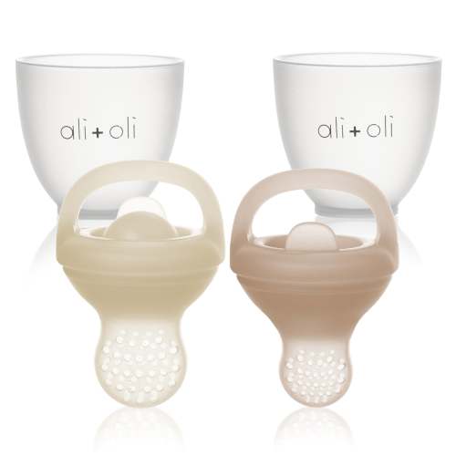 Ali+Oli | Food & Fruit Feeder Pacifier Set for Baby (Oat & Coco)