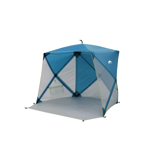 Ozark Trail 6.8 ft x 5.9 ft Pop-up Beach Shelter, Blue
