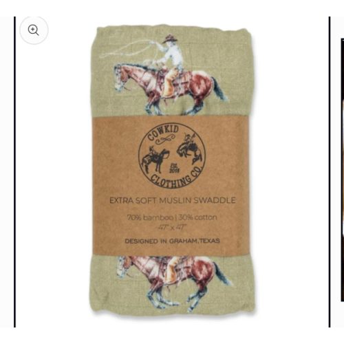 Roper Bamboo Muslin Swaddle – Cowkid Clothing Company