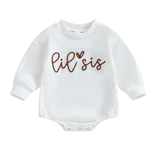 YINGISFITM Toddler Baby Girl Clothes Long Sleeve Pullover Sweatshirt Romper Fall Winter Cute Sister Brother Matching Outfits
