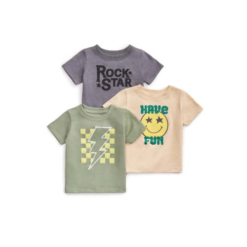 Garanimals Baby 3-Pack Short Sleeve Graphic Jersey T-Shirts, Sizes 0-24 Months