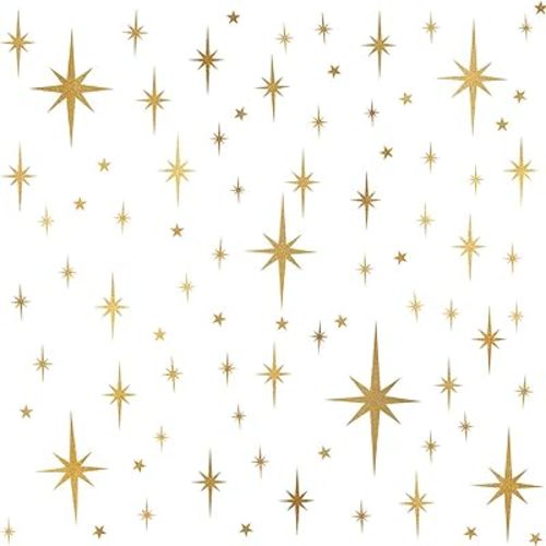 Star Wall Stickers Girls Room Wall Decals (116pcs) Sparkle Wall Sticker Stick and Peel Stars Stickers-6 Sizes