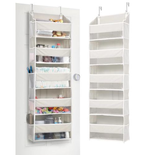 ULG 1-Pack Over Door Organizer with 5 Large Pockets 10 Mesh Side Pockets, 44 lbs Weight Capacity Hanging Storage Organizer with Clear Window for Bedroom Bathroom Kitchen, RV, Camper, Beige : Amazon.co.uk: Home & Kitchen