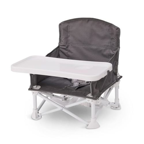 Regalo My Chair 2-in-1 Baby High Chair & Portable Travel Booster Seat, High Chair for Babies & Toddlers, Booster Seat for Kitchen Chair, Oversized Tray with Cup Holder, Gray