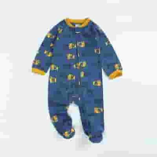 Rciityk Blue Baby Boys Girls Romper Baby Footed Pajamas with Mitten Cuffs Unisex Newborn Infant 2 Ways Zipper Cotton Footie Pjs for 0-3 Months - Spring/Summer Savings Clearance