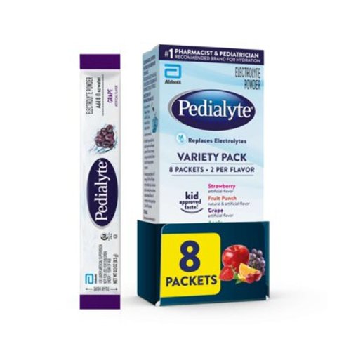 Pedialyte Electrolyte Powder Packets, Variety Pack, Powder Packets, 8 Count