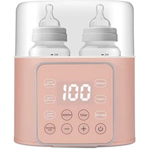 Baby Bottle Warmer 9-in-1 Multifuntion Breast Milk Warmer, Fast Baby Food Heater & Defrost Warmer with Timer for Twins, LCD Display Accurate Temperature Adjustment, 24H Constant Mode