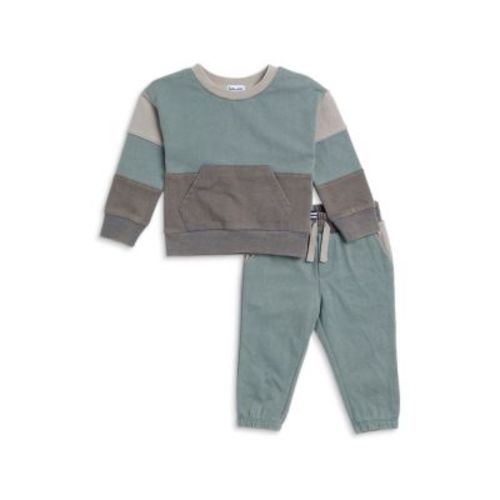 Boys' Washed Color Blocked Long Sleeved Top & Pants Set - Baby