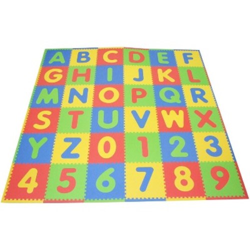 Tadpoles Soft EVA Foam 36 Piece ABC Playmat Set, Multi/Primary, 74x 74
