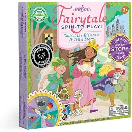 eeBoo: Fairytale Spinner, Collect The Elements & Tell a Story, Create Your Own Story as You Play, for 2 to 4 Players, for Ages 5 and up