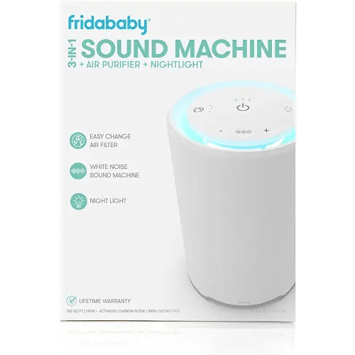 Frida Baby 3-in-1 Sound Machine, Air Purifier + Nightlight with 3 Fan Speeds and Easy-Change Filter