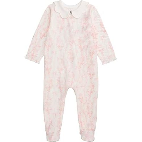 Mud Pie Baby Girl Floral Pink Scallop Sleeper