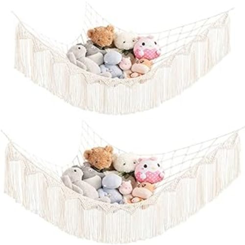 1pc Boho Stuffed Animals Net Or Hammock, Large Toy Corner Mesh Hammock,  Macrame Stuffed Animal Storage Corner Hanging Net Holder For Bedroom And  Nurse