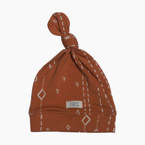 Loulou Lollipop Loulou Lollipop x Babylist Top Knot Beanie - Rust Geo, 6-12 M