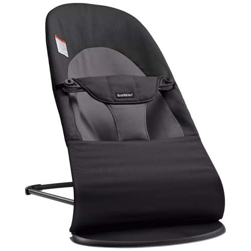 BabyBjörn Bouncer Balance Soft, Black Frame Cotton Black/Dark Grey