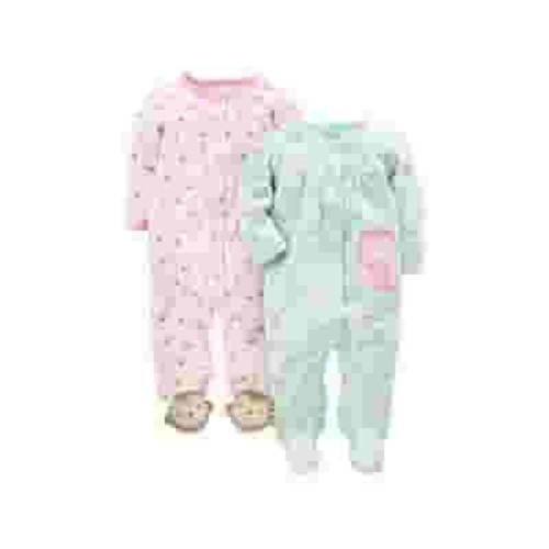 Simple Joys by Carter's Baby Girls' 2-Pack Cotton Footed Sleep and Play, Owl/...
