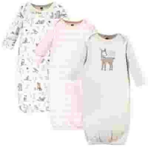 Hudson Baby Infant Girl Cotton Gowns, Enchanted Forest, Preemie-Newborn