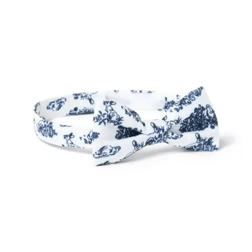 Boy White Bunny Toile Bunny Toile Bowtie by Janie and Jack