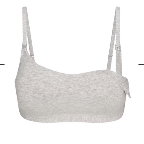 COTTON JERSEY MATERNITY NURSING SCOOP BRALETTE | LIGHT HEATHER GREY | SKIMS