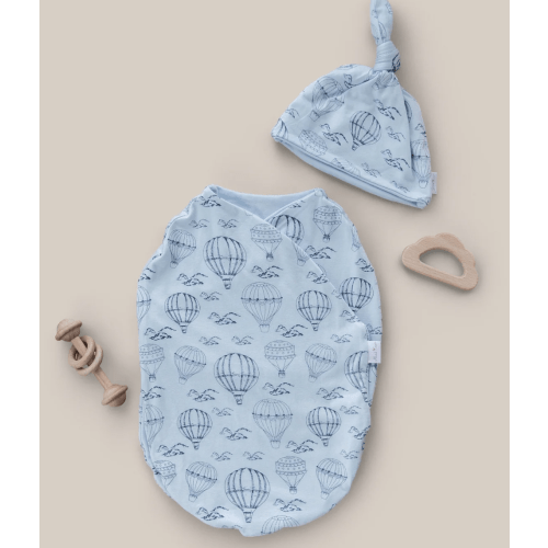 Cocoon Swaddle - Bamboo Cotton - Bon Voyage in Small