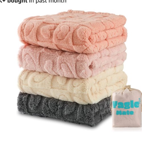 4 Pcs Baby Blankets,Fleece Heart Checkered Blanket, Cozy and Fluffy Crib Blankets for Girls, Toddler Receiving Blankets 30×40 Light Pink Sakura Pink White Grey