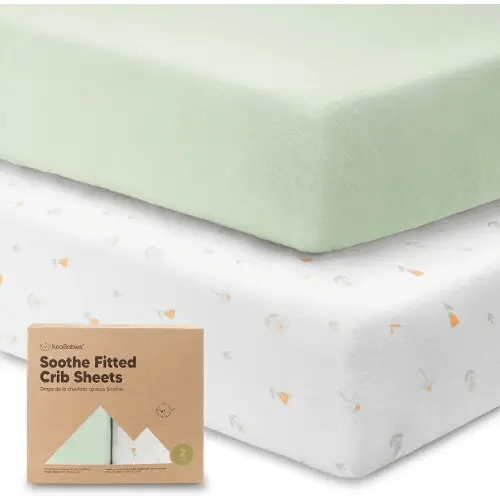 2-Pack Organic Crib Sheets for Boys, Girls - Jersey Fitted Crib Sheet, Baby Crib Sheets Neutral, Crib Mattress Sheet, Cotton Crib Sheets, Breathable Crib Sheet, Baby Mattress Sheets (Wildflowers)
