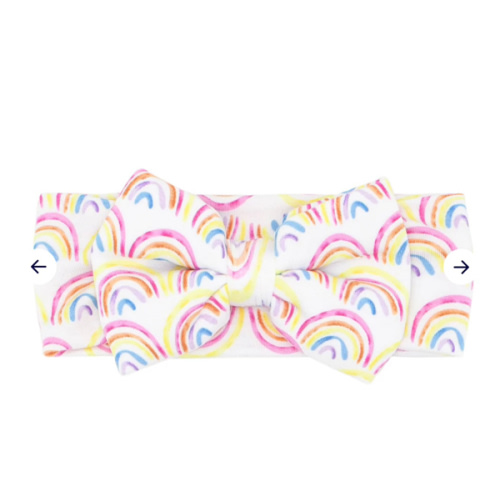 Pastel Rainbows Bow Headband - Little Sleepies
