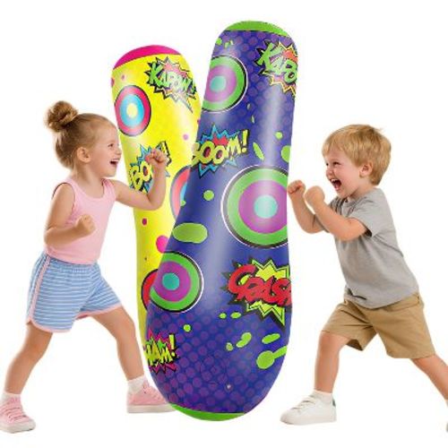 Joyfy 2 Pack Punching Bag for Kids,47 Inches Double-sided Inflatable Bop Bag With Bounce-back Action for Toddler
