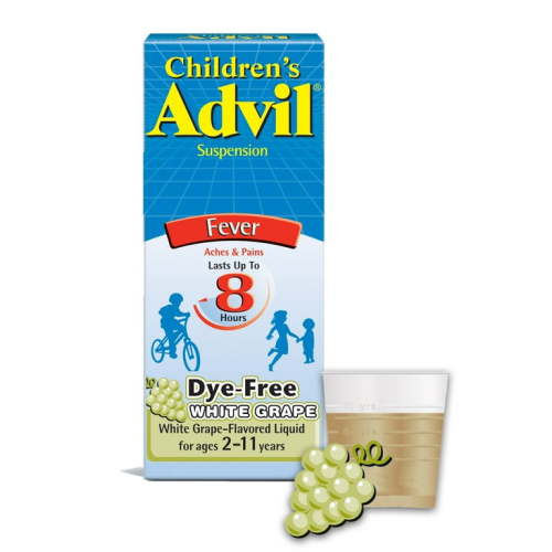 Children's Advil Pain Reliever and Fever Reducer, Dye Free Children's Ibuprofen for Pain Relief, Liquid Ibuprofen for Children, White Grape - 4 Fl Oz Back to School