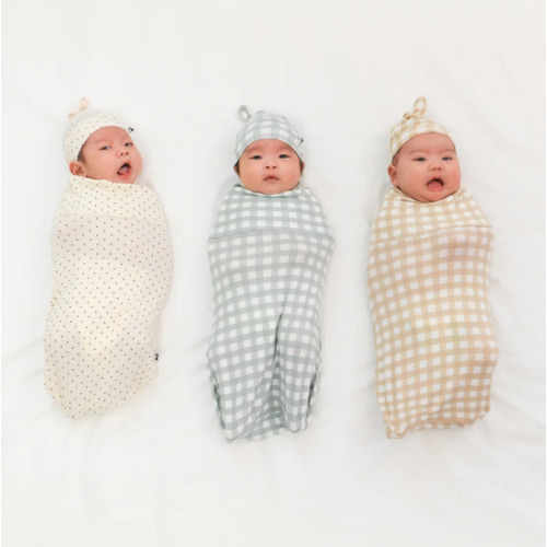 Newborn Bamboo Swaddle Pouch & Knotted Hat Set