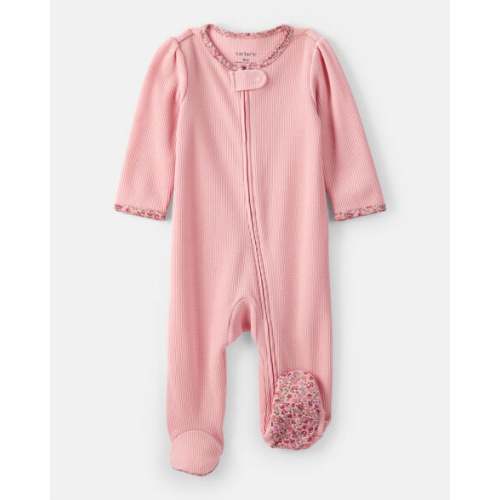 Baby Girl Cotton Long-Sleeve  2-Way Zip Sleep & Play - Pink - Carter's | Carter's