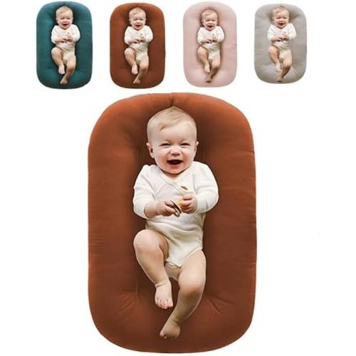 Baby Lounger, 2025 Babys Lounger Pillow for Newborn 0-24 Months (Coffee)