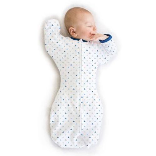 Swaddledesigns Transitional Swaddle Sack Wearable Blanket - Blue Tiny Triangles - S - 0-3 Months