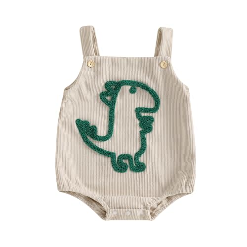 Lesimsam Newborn Baby Boy Girl Clothes Embroidered Corduroy Overall Bubble Romper Sleeveless One-Piece Suspender Jumpsuit
