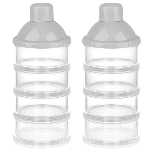 Accmor Formula Dispenser On The Go, 4 Compartments Stackable Formula Container for Travel, Baby Milk Powder Kids Snack Container, BPA Free 