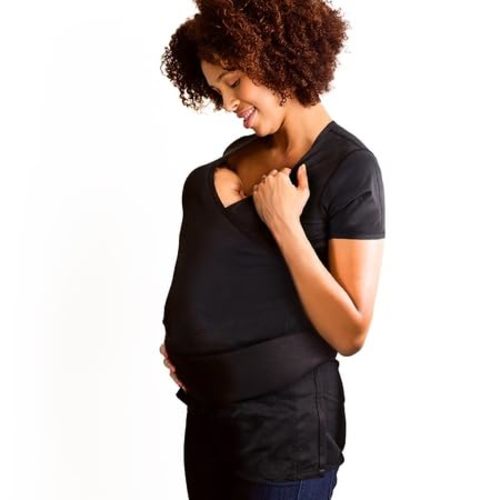 Brownmed - NuRoo Pocket - Comfortable Skin-to-Skin Shirt for Mom & Baby - Full-Coverage Baby Wrap Carrier Shirt for Newborns - Breathable Baby-Wearing Wrap Shirt - Large/X-Large - Black - Large/X-Large (Pack of 1)