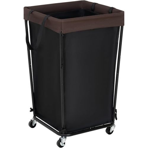 GRANNY SAYS 160L Rolling Laundry Basket, Laundry Hamper with Wheels, Large Laundry Cart with Removable Bag, Clothes Organization and Storage for Laundry Room, Bathroom, Bedroom, Black
