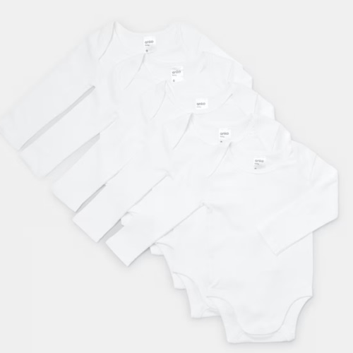 5 Pack Long Sleeve Bodysuits (0000)