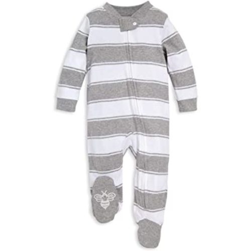 Burt's Bees Baby Boys' Sleep & Play PJs, 100% Organic Cotton One-Piece Zip Front Jumpsuit, Baby Boys Footie Pajamas & PJs