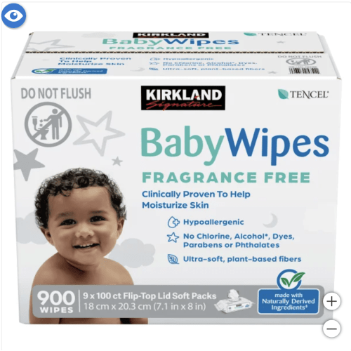 Kirkland Signature Baby Wipes Fragrance Free, 900-count