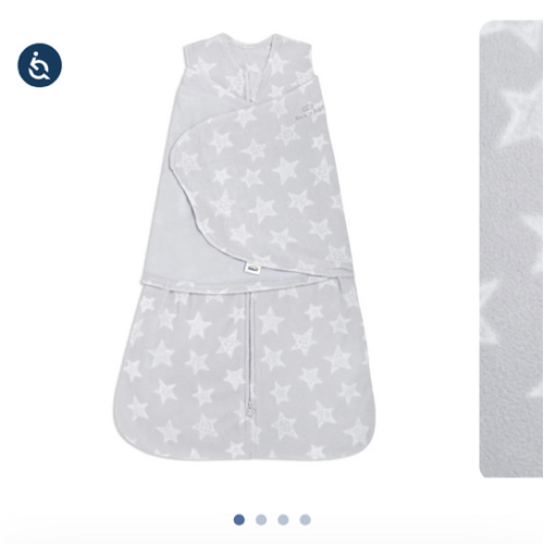 Gray Stars Newborn Micro-Fleece Swaddle | HALO