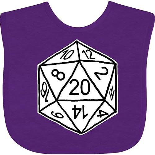 inktastic 20 Sided White Dice Baby Bib - Gus Fink Studios