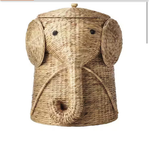 Home Decorators Collection Elephant Natural Woven Basket with Lid (20.5" W) 1641820950